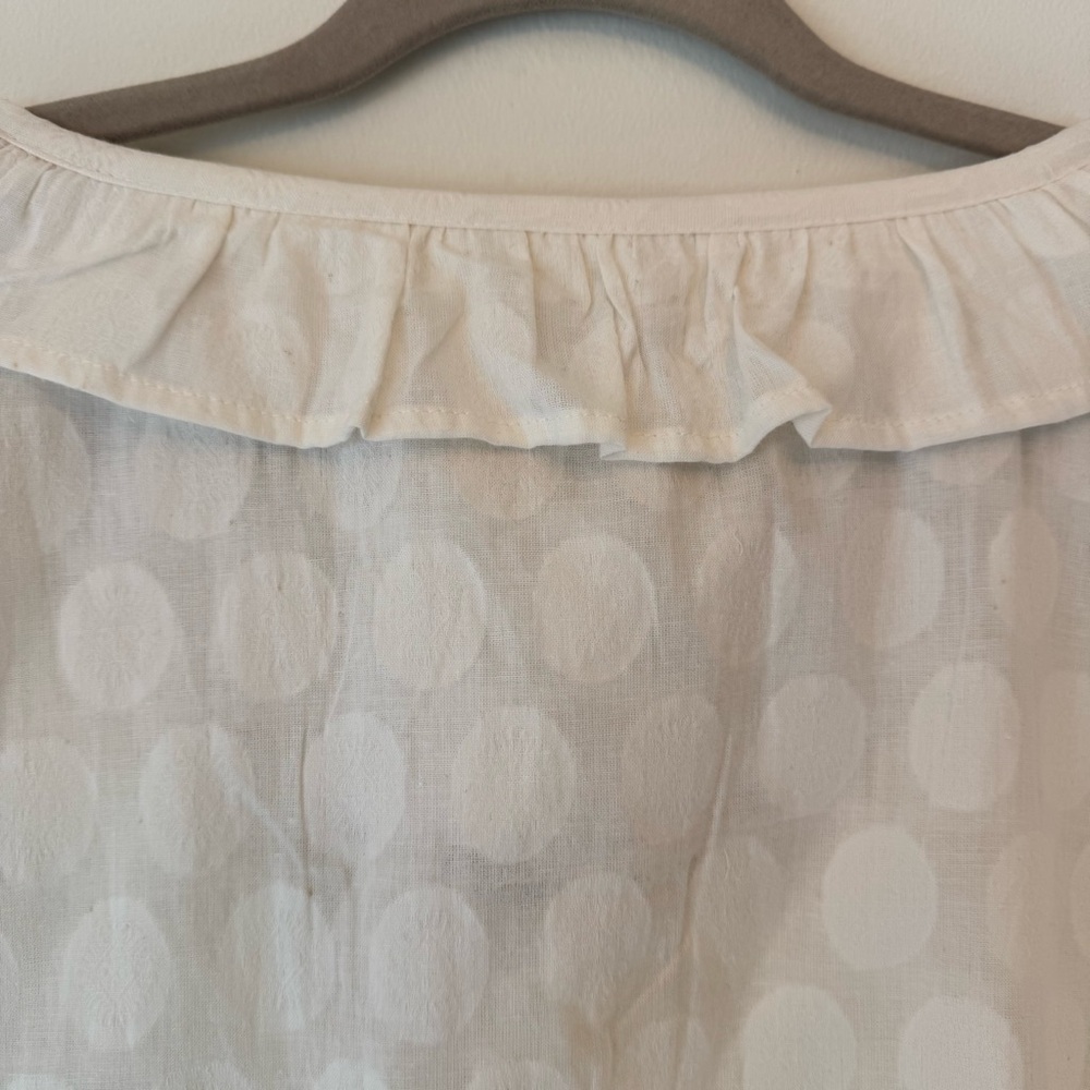 Compañia Fantastica White Cotton NWT Ruffled Blouse Feminine Office 0060 - Picture 7 of 13
